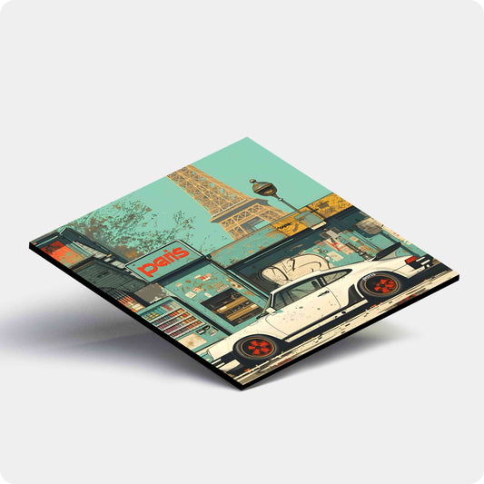 Paris Street Drive Coaster – Vintage Car