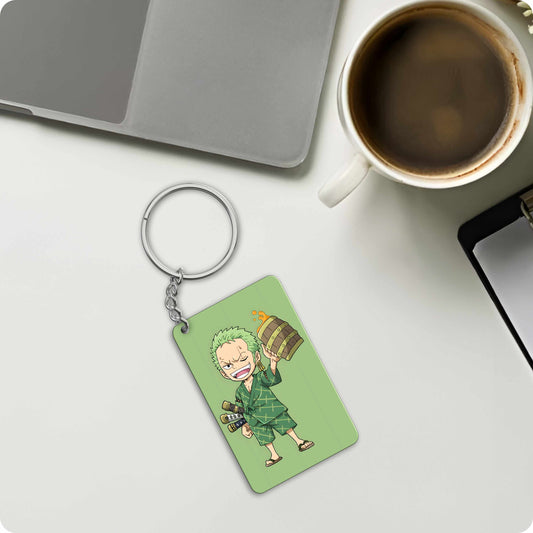 One Piece Zoro Booze Anime Keychain