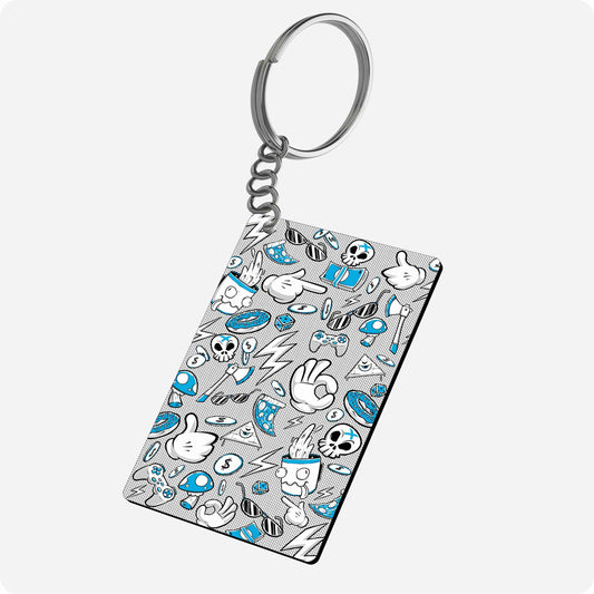 Funky Chaos Keychain - Comic Style