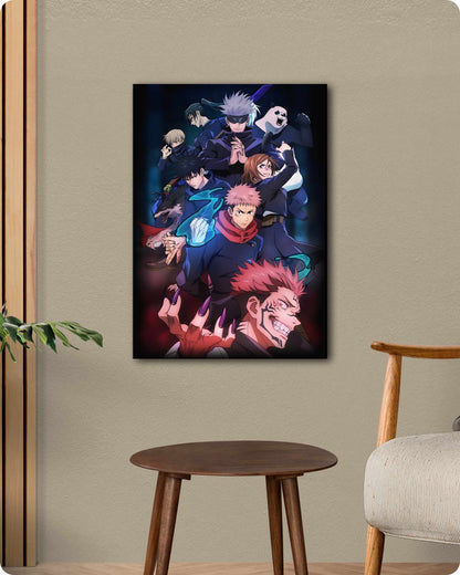 Jujutsu Kaisen Metal Poster – Gojo’s Team