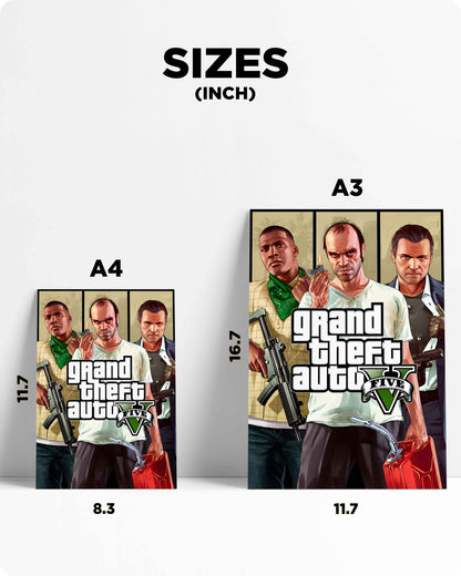 GTA V Big Three Metal Poster – Rockstar Games