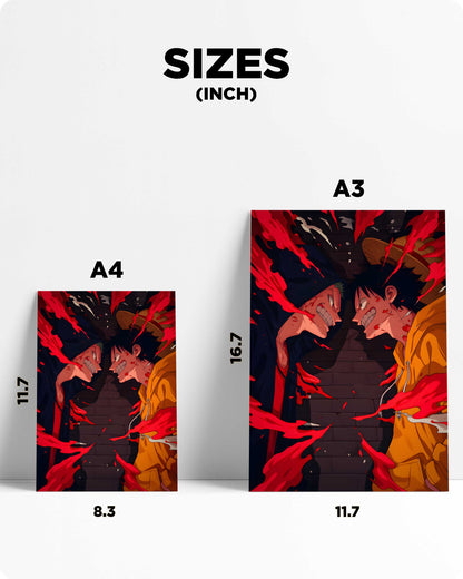 One Piece Luffy & Zoro Metal Poster